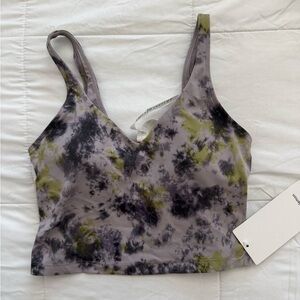 Lululemon Athletica Gray and Olive Tie-Dye Top